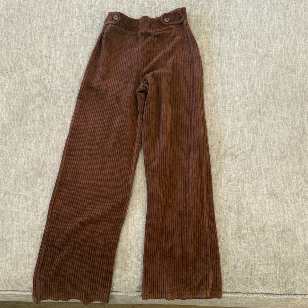 Zara Rust Corduroy Wide-Leg Pants